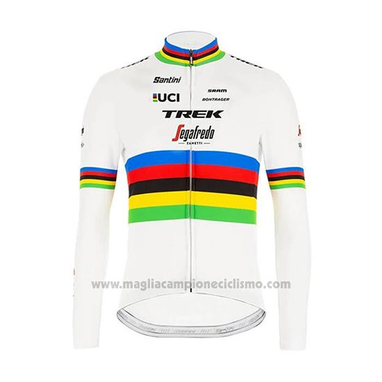 2020 Abbigliamento Ciclismo UCI Mondo Campione Trek Segafredo Manica Lunga e Salopette